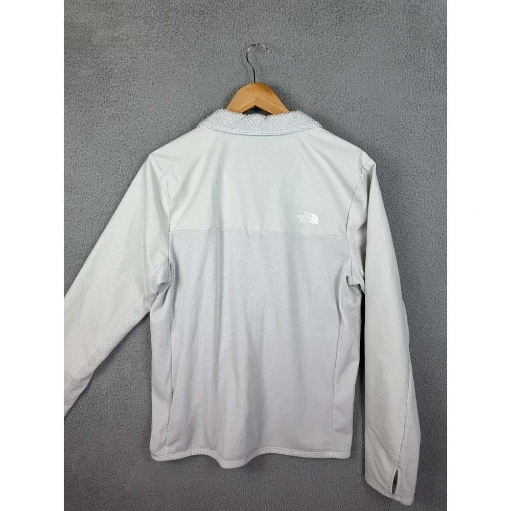 The North Face Jacket Mens M White Softshell Fleece Lined Full Zip Hiking Men